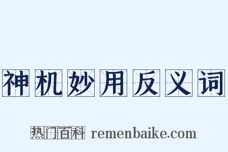 神机妙用反义词是什么意思的图片